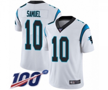 Men's Carolina Panthers #10 Curtis Samuel White Vapor Untouchable Limited Player 100th Season Football Jersey