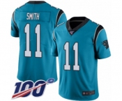 Men's Carolina Panthers #11 Torrey Smith Blue Alternate Vapor Untouchable Limited Player 100th Season Football Jersey