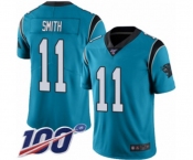 Men's Carolina Panthers #11 Torrey Smith Limited Blue Rush Vapor Untouchable 100th Season Football Jersey