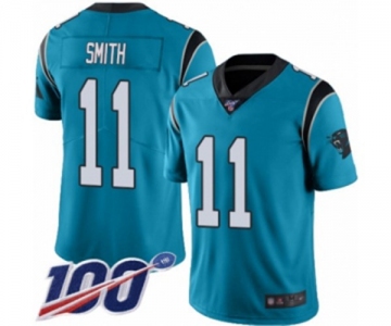 Men's Carolina Panthers #11 Torrey Smith Limited Blue Rush Vapor Untouchable 100th Season Football Jersey