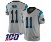 Men's Carolina Panthers #11 Torrey Smith Silver Inverted Legend Limited 100th Season Football Jersey