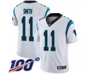 Men's Carolina Panthers #11 Torrey Smith White Vapor Untouchable Limited Player 100th Season Football Jersey