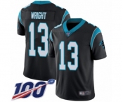 Men's Carolina Panthers #13 Jarius Wright Black Team Color Vapor Untouchable Limited Player 100th Season Football Jersey