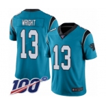 Men's Carolina Panthers #13 Jarius Wright Limited Blue Rush Vapor Untouchable 100th Season Football Jersey