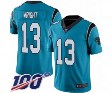 Men's Carolina Panthers #13 Jarius Wright Limited Blue Rush Vapor Untouchable 100th Season Football Jersey