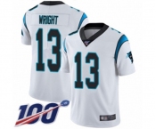 Men's Carolina Panthers #13 Jarius Wright White Vapor Untouchable Limited Player 100th Season Football Jersey