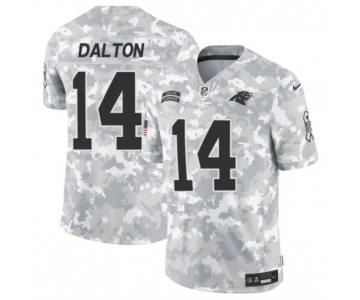 Men's Carolina Panthers #14 Andy Dalton 2024 F.U.S.E Arctic Camo Salute To Service Limited Stitched Football Jersey