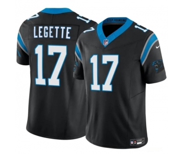 Men's Carolina Panthers #17 Xavier Legette Black 2024 Draft F.U.S.E. Vapor Limited Football Stitched Jersey