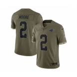 Men's Carolina Panthers #2 D. Moore 2022 Olive Salute To Service Limited Stitched Jersey