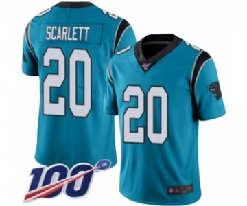 Men's Carolina Panthers #20 Jordan Scarlett Blue Alternate Vapor Untouchable Limited Player 100th Season Football Jersey