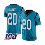 Men's Carolina Panthers #20 Jordan Scarlett Limited Blue Rush Vapor Untouchable 100th Season Football Jersey