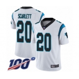 Men's Carolina Panthers #20 Jordan Scarlett White Vapor Untouchable Limited Player 100th Season Football Jersey