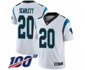 Men's Carolina Panthers #20 Jordan Scarlett White Vapor Untouchable Limited Player 100th Season Football Jersey