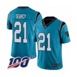 Men's Carolina Panthers #21 Da'Norris Searcy Limited Blue Rush Vapor Untouchable 100th Season Football Jersey