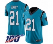 Men's Carolina Panthers #21 Da'Norris Searcy Limited Blue Rush Vapor Untouchable 100th Season Football Jersey