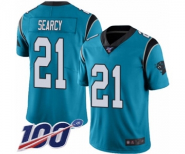 Men's Carolina Panthers #21 Da'Norris Searcy Limited Blue Rush Vapor Untouchable 100th Season Football Jersey