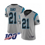 Men's Carolina Panthers #21 Da'Norris Searcy Silver Inverted Legend Limited 100th Season Football Jersey