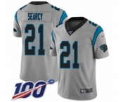 Men's Carolina Panthers #21 Da'Norris Searcy Silver Inverted Legend Limited 100th Season Football Jersey