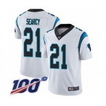 Men's Carolina Panthers #21 Da'Norris Searcy White Vapor Untouchable Limited Player 100th Season Football Jersey