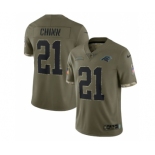 Men's Carolina Panthers #21 Jeremy Chinn 2022 Olive Salute To Service Limited Stitched Jersey