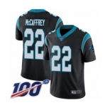 Men's Carolina Panthers #22 Christian McCaffrey Black Team Color Vapor Untouchable Limited Player 100th Season Football Jersey