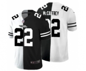 Men's Carolina Panthers #22 Christian McCaffrey Black V White Peace Split Vapor Untouchable Limited Football Jersey