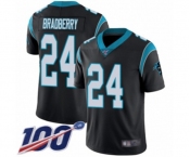 Men's Carolina Panthers #24 James Bradberry Black Team Color Vapor Untouchable Limited Player 100th Season Football Jersey