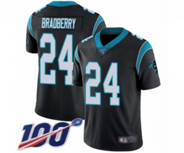 Men's Carolina Panthers #24 James Bradberry Black Team Color Vapor Untouchable Limited Player 100th Season Football Jersey