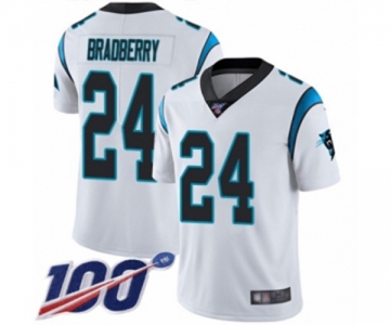 Men's Carolina Panthers #24 James Bradberry White Vapor Untouchable Limited Player 100th Season Football Jersey