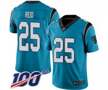 Men's Carolina Panthers #25 Eric Reid Limited Blue Rush Vapor Untouchable 100th Season Football Jersey