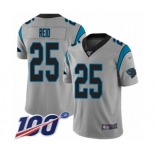 Men's Carolina Panthers #25 Eric Reid Silver Inverted Legend Limited 100th Season Football Jersey