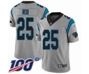 Men's Carolina Panthers #25 Eric Reid Silver Inverted Legend Limited 100th Season Football Jersey