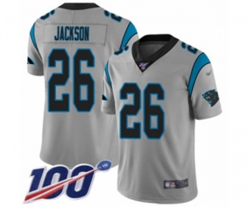 Men's Carolina Panthers #26 Donte Jackson Silver Inverted Legend Limited 100th Season Football Jersey