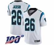 Men's Carolina Panthers #26 Donte Jackson White Vapor Untouchable Limited Player 100th Season Football Jersey