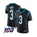 Men's Carolina Panthers #3 Will Grier Black Team Color Vapor Untouchable Limited Player 100th Season Football Jersey