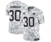 Men's Carolina Panthers #30 Chuba Hubbard 2024 F.U.S.E Arctic Camo Salute To Service Limited Stitched Football Jersey