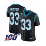 Men's Carolina Panthers #33 Tre Boston Black Team Color Vapor Untouchable Limited Player 100th Season Football Jersey