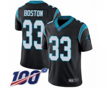 Men's Carolina Panthers #33 Tre Boston Black Team Color Vapor Untouchable Limited Player 100th Season Football Jersey