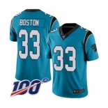 Men's Carolina Panthers #33 Tre Boston Blue Alternate Vapor Untouchable Limited Player 100th Season Football Jersey