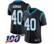 Men's Carolina Panthers #40 Alex Armah Black Team Color Vapor Untouchable Limited Player 100th Season Football Jersey