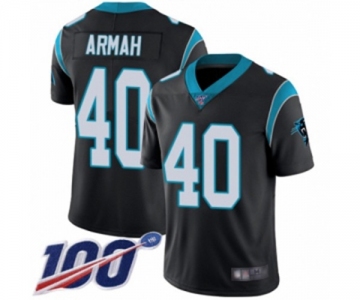 Men's Carolina Panthers #40 Alex Armah Black Team Color Vapor Untouchable Limited Player 100th Season Football Jersey