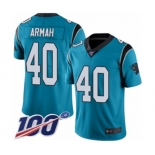 Men's Carolina Panthers #40 Alex Armah Blue Alternate Vapor Untouchable Limited Player 100th Season Football Jersey