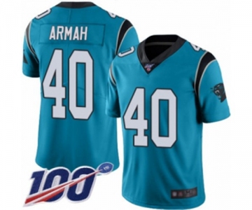 Men's Carolina Panthers #40 Alex Armah Blue Alternate Vapor Untouchable Limited Player 100th Season Football Jersey