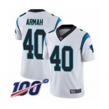 Men's Carolina Panthers #40 Alex Armah White Vapor Untouchable Limited Player 100th Season Football Jersey