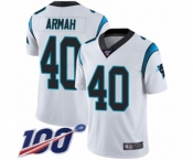 Men's Carolina Panthers #40 Alex Armah White Vapor Untouchable Limited Player 100th Season Football Jersey