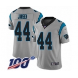 Men's Carolina Panthers #44 J.J. Jansen Silver Inverted Legend Limited 100th Season Football Jersey