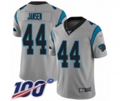 Men's Carolina Panthers #44 J.J. Jansen Silver Inverted Legend Limited 100th Season Football Jersey