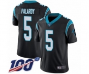 Men's Carolina Panthers #5 Michael Palardy Black Team Color Vapor Untouchable Limited Player 100th Season Football Jersey