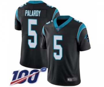 Men's Carolina Panthers #5 Michael Palardy Black Team Color Vapor Untouchable Limited Player 100th Season Football Jersey