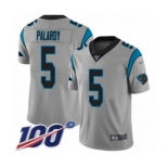 Men's Carolina Panthers #5 Michael Palardy Silver Inverted Legend Limited 100th Season Football Jersey